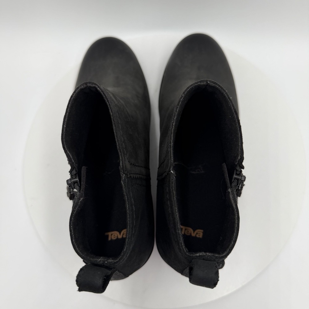 TEVA Anaya Black Waterproof Leather Ankle Boots/ Booties Women's Size 9.5 - Picture 6 of 8